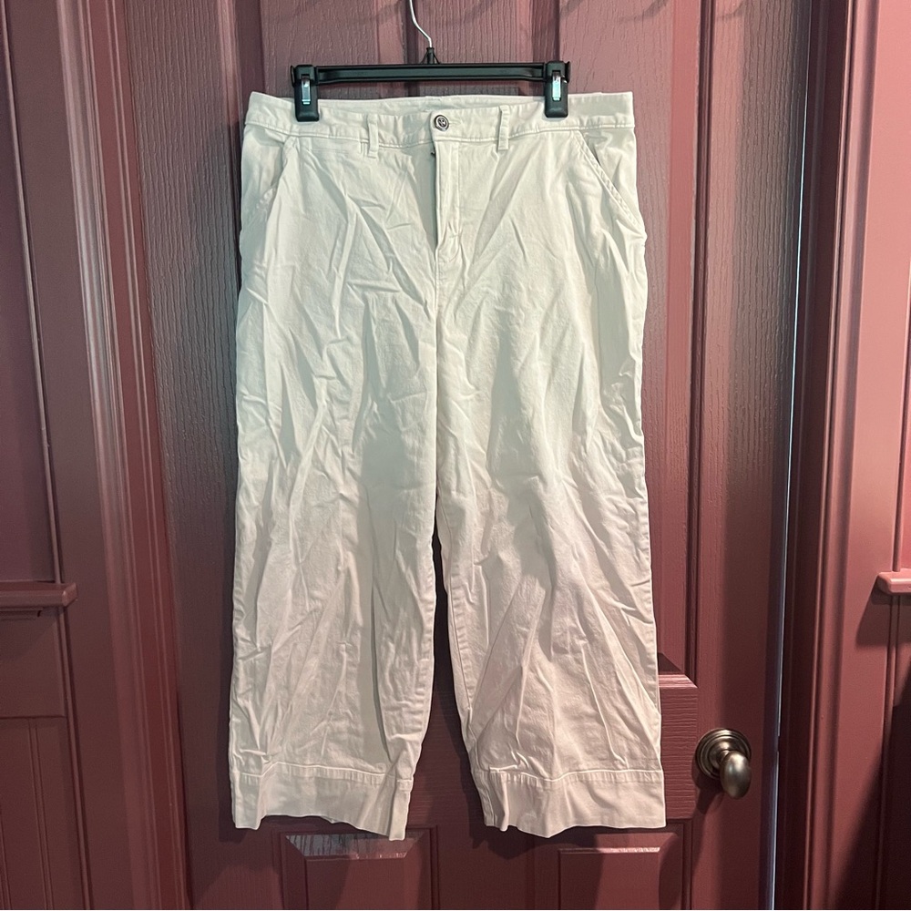 Garnet Hill Women's Cream Cropped Pants